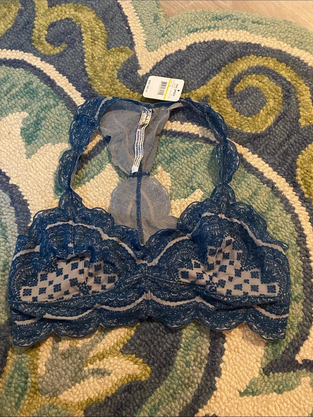 Free People Teal Lace Halter Bralette - Picture 1 of 2